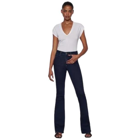 Frame Denim Le One Flare Jean 2 29-34 Adaptable Keller High Rise Stretch Retro - Picture 1 of 9